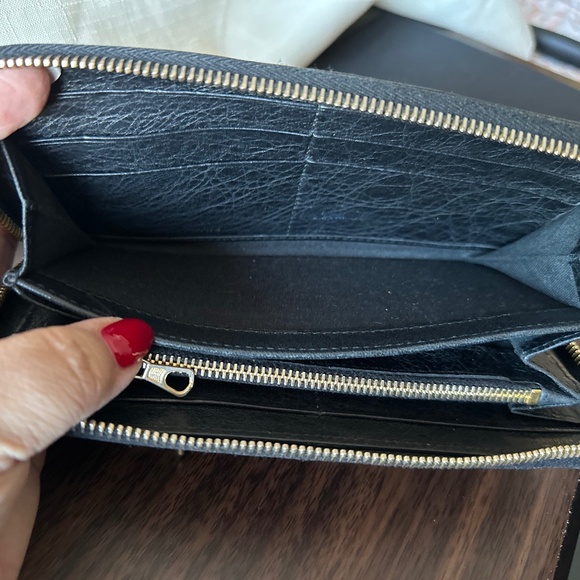 Balenciaga Classic Zip Around Wallet Black Leather Moto Studs Aged Brass - Picture 9 of 14